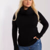 Černý plus-size svetr FRANCES s volným rolákem