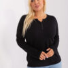 Černý plus-size svetr ZEHRA s viskózou