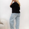 Černé plus size tričko PAVIELA s výšivkou