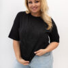 Černé plus size tričko PAVIELA s výšivkou