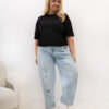 Černé plus size tričko PAVIELA s výšivkou