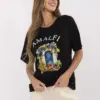 Černé tričko KARINTHA ITALY MODA s potiskem