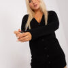 Černý dlouhý plus-size kardigan ALINE s knoflíky