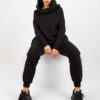 Černý basic teplákový komplet s oversize mikinou – CLIO