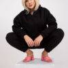 Černý plus size komplet s kapucí – AKELIA