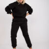 Černý plus size komplet s kapucí – AKELIA