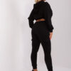 Černý plus size teplákový komplet s krátkou mikinou – DACIANA