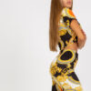 Černo-žlutý přiléhavý komplet s potiskem ITALY MODA – ARACELI