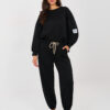 Černý dvoudílný komplet s oversize mikinou – ADAELIA