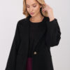 Černý elegantní kabát MODA ITALY s kapsami – QUAERIA