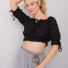 Černý háčkovaný crop top KATELIS