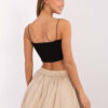 Černý asymetrický crop top LIVIANORA