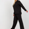 Černý žebrovaný plus size komplet s kalhotami – ADRAINA