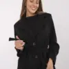 Černý přechodový pruhovaný kabát ITALY MODA – OPHYSSA