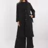 Černý přechodový pruhovaný kabát ITALY MODA – OPHYSSA