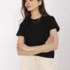 Černé basic tričko JANELORA s kulatým výstřihem