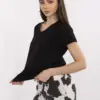 Černé basic tričko ILARINA s výstřihem do V