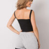 Černý žebrovaný crop top GABRIELIS