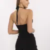 Černý květovaný crop top MELIORISSA
