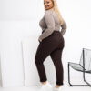 Čokoládové plus-size tepláky s vázáním – CAVONA