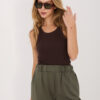 Tmavě hnědý basic top LORENZIA