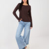 Tmavohnědý basic top ELVARISSA