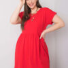 Červené bavlněné mini šaty MOLLY Plus Size
