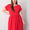 Červené bavlněné mini šaty MOLLY Plus Size