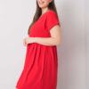 Červené bavlněné mini šaty MOLLY Plus Size