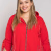Červená plus-size mikina Zurich na zip – IOLARA