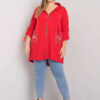 Červená plus-size mikina Zurich na zip – IOLARA