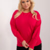 Červená plus size mikina BUTTONIA