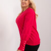 Červená plus size mikina BUTTONIA