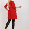 Červená plus size tunika ASYMTARA