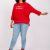 Červená plus size mikina CORDELISE