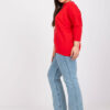 Červená plus size mikina MANONERA s kamínky