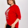 Červená plus size mikina PEARLINA