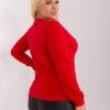 Červený plus size top VELENZA s výstřihem do V