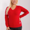 Červený plus size top VELENZA s výstřihem do V