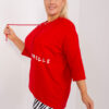 Červená plus size mikina MELLORA