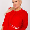 Červená plus size mikina MELLORA