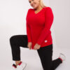 Červený přiléhavý top LINEARA plus size
