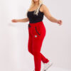 Červené plus-size tepláky s kapsami – IVAILIA