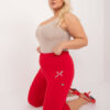 Červené kalhoty 3/4 plus size s pružným pasem – BASERIA