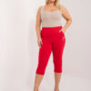 Červené kalhoty 3/4 plus size s pružným pasem – BASERIA