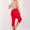 Červené kalhoty 3/4 plus size s pružným pasem – BASERIA