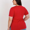 Červené plus size tričko CORDELINA s aplikací
