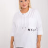 Ecru plus size mikina MELLORA se šňůrkami
