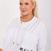 Ecru plus size mikina MELLORA se šňůrkami