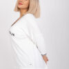 Ecru plus size mikina MARIANELLE s nášivkou
